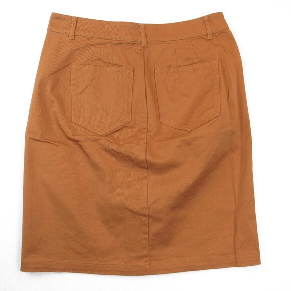 LOFT Outlet Petite Orange Rust Skirt Women's Size 2P Button Down - Picture 2 of 4